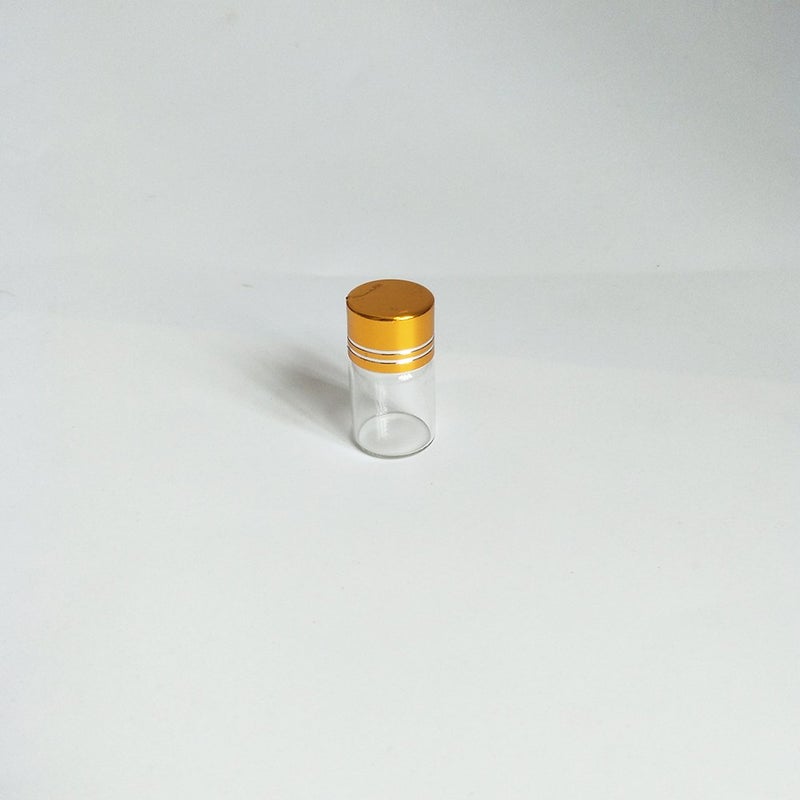 Luo House 10pcs 16x26mm Tiny Mini Small Clear Bottles Glass Vials 2.0ml 1/2 Dram with Caps Gold - Image 3